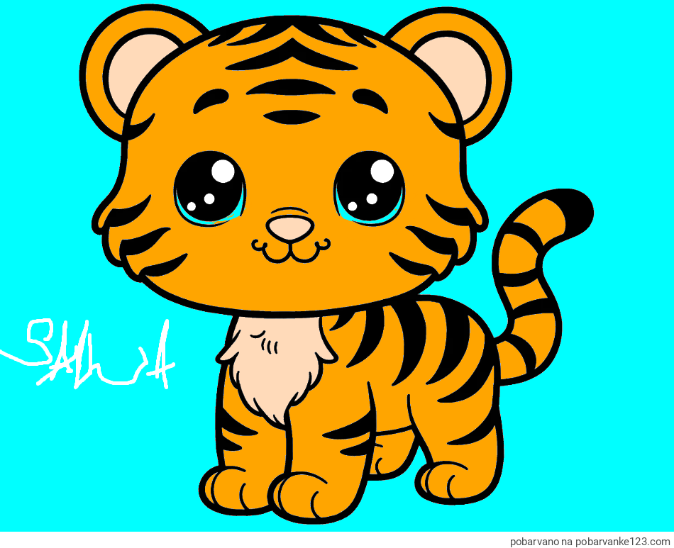 POBARVANA POBARVANKA - Pobarvanka ljubkega tigrčka