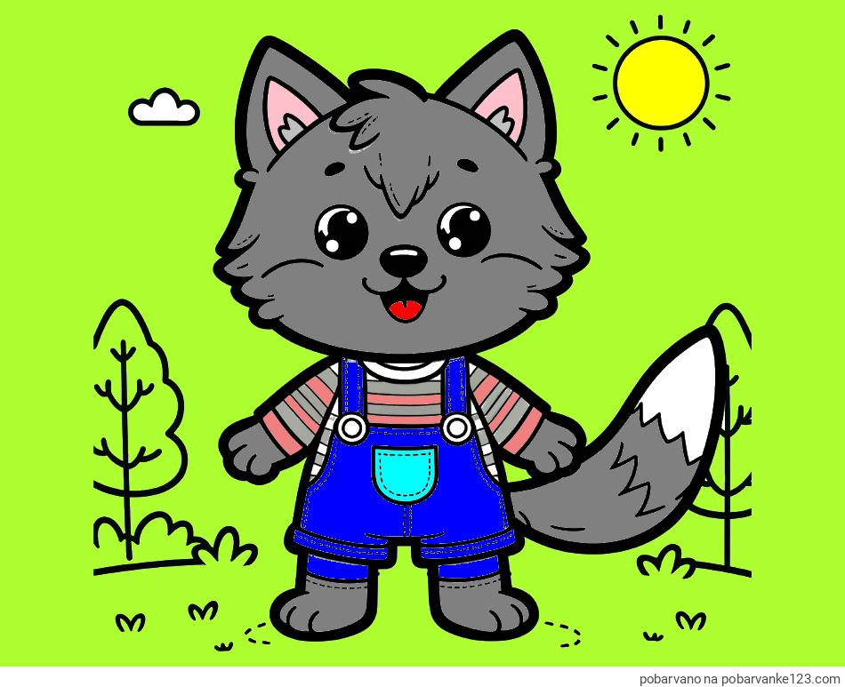 POBARVANA POBARVANKA - Pobarvanka ljubkega volka