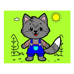 Pobarvana pobarvanka - Pobarvanka ljubkega volka