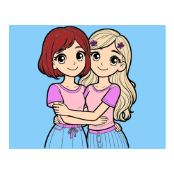 POBARVANA POBARVANKA - Pobarvanka ljubkih prijateljic