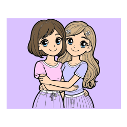 POBARVANA POBARVANKA - Pobarvanka ljubkih prijateljic