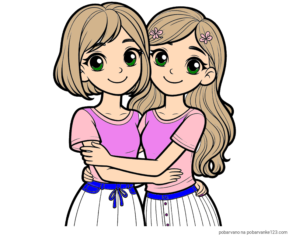 POBARVANA POBARVANKA - Pobarvanka ljubkih prijateljic