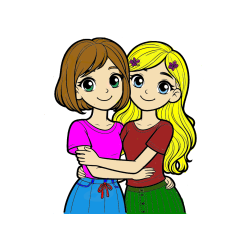 POBARVANA POBARVANKA - Pobarvanka ljubkih prijateljic