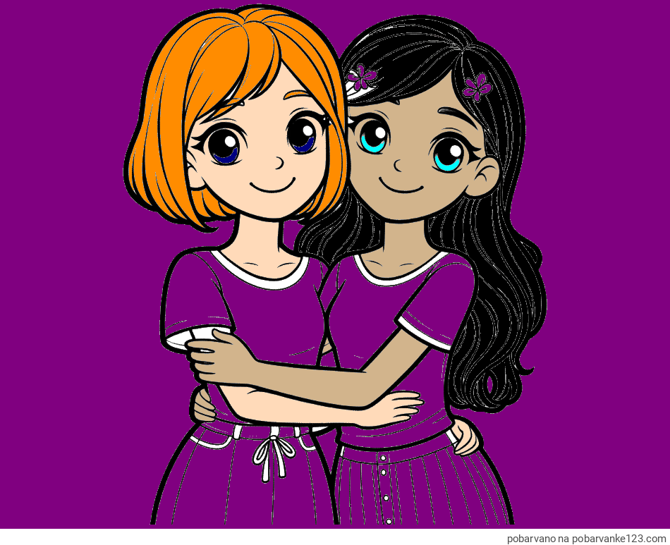 POBARVANA POBARVANKA - Pobarvanka ljubkih prijateljic