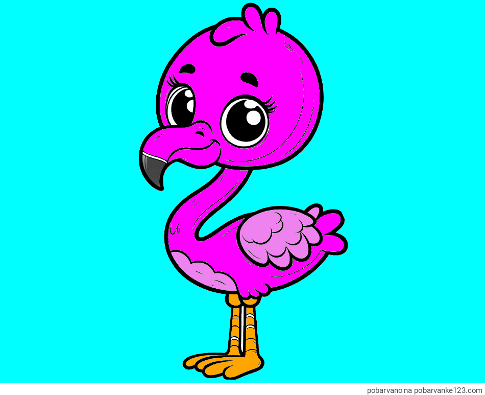 POBARVANA POBARVANKA - Pobarvanka majhnega flaminga