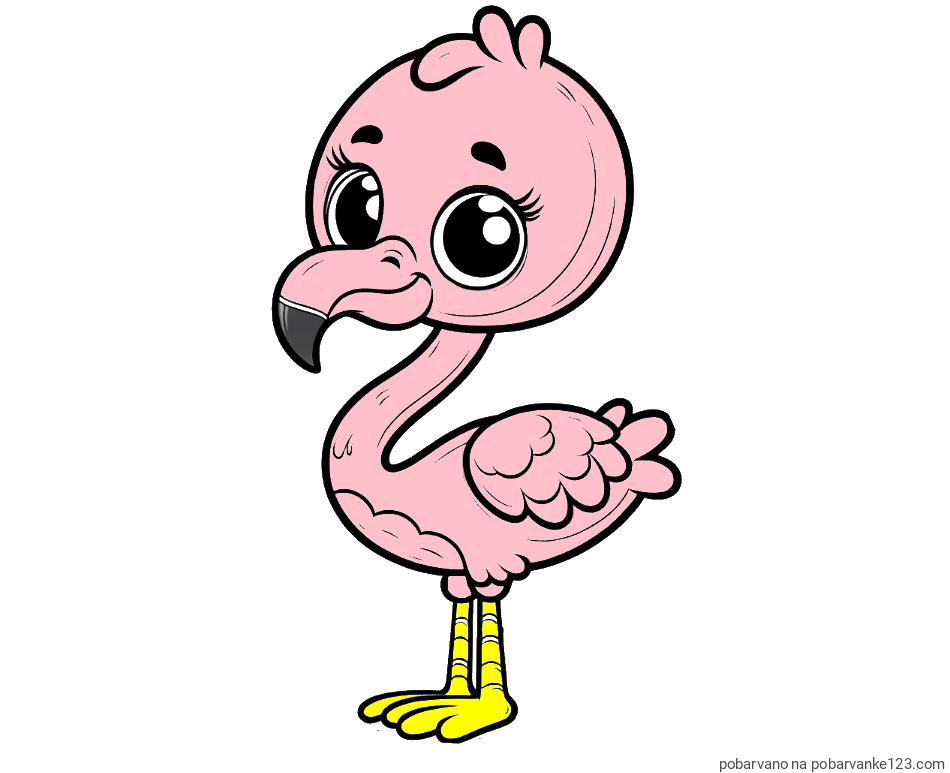 POBARVANA POBARVANKA - Pobarvanka majhnega flaminga