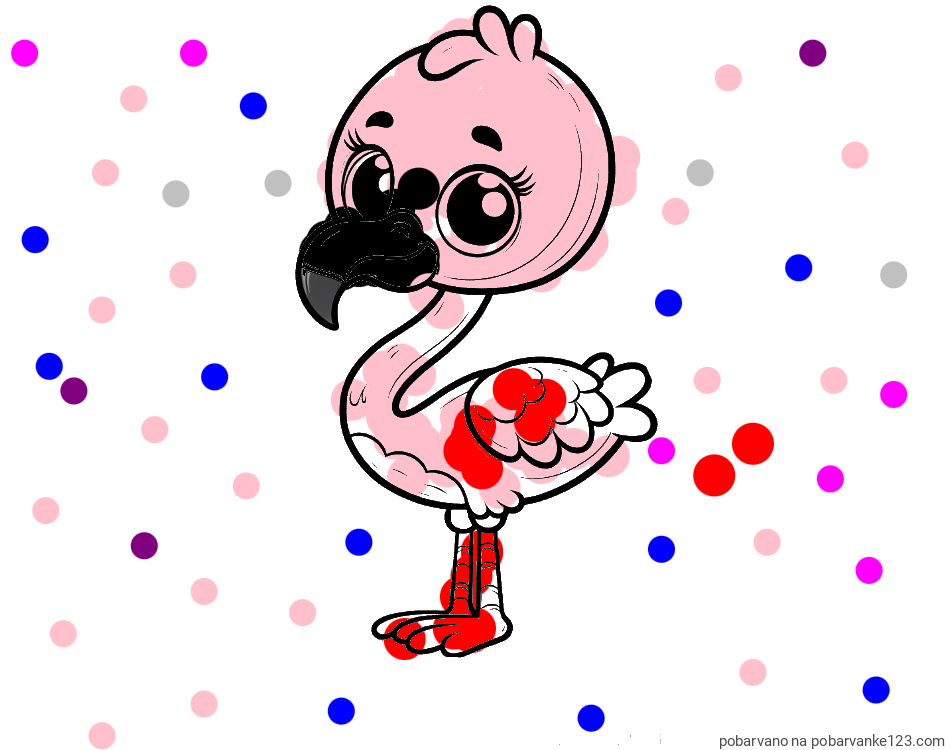 POBARVANA POBARVANKA - Pobarvanka majhnega flaminga