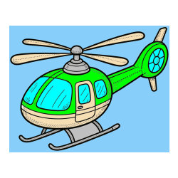Pobarvana pobarvanka - Pobarvanka manjšega helikopterja