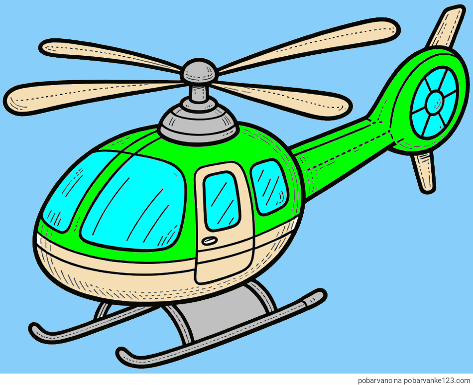 POBARVANA POBARVANKA - Pobarvanka manjšega helikopterja