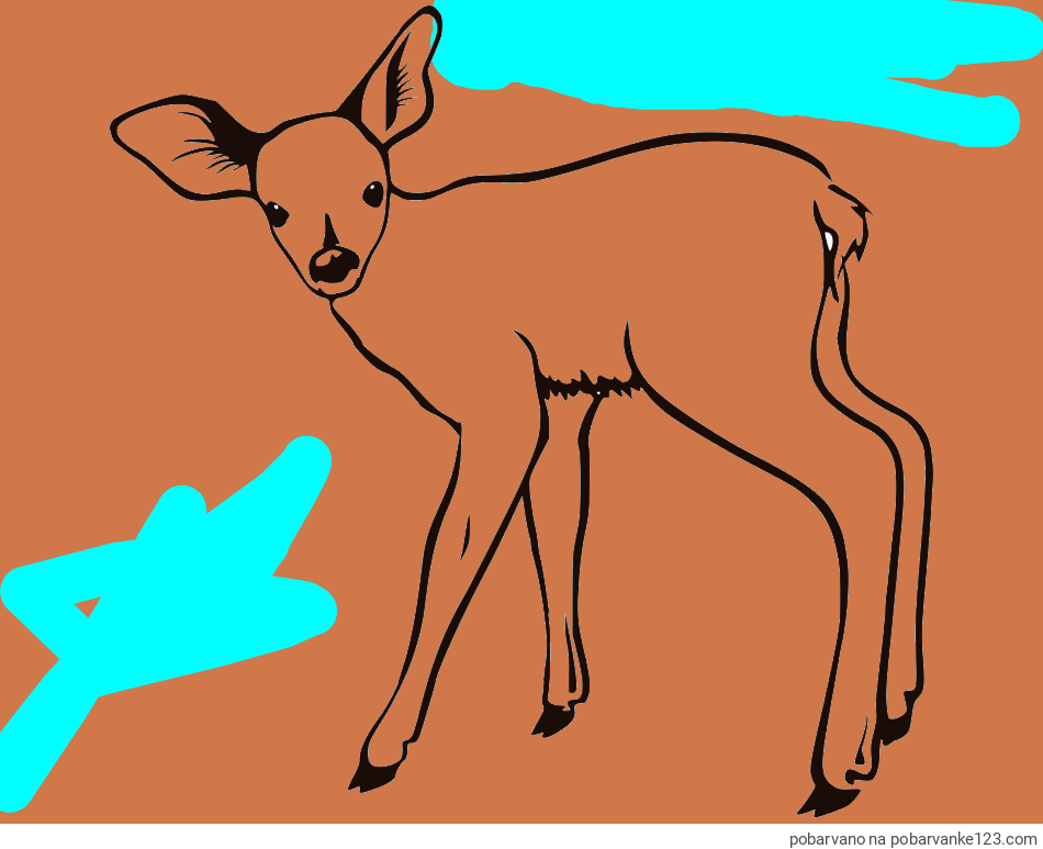 POBARVANA POBARVANKA - Pobarvanka mladega jelenčka