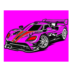 Pobarvana pobarvanka - Pobarvanka modernega športnega avtomobila