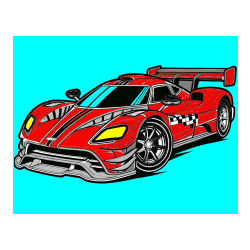 Pobarvana pobarvanka - Pobarvanka modernega športnega avtomobila