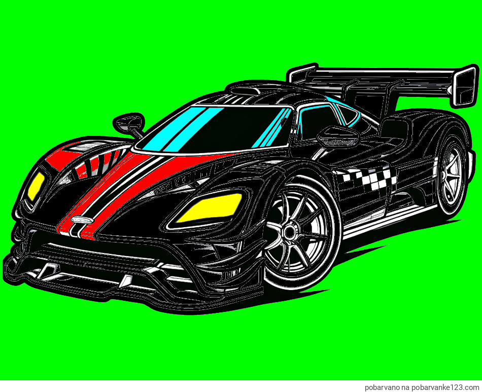 POBARVANA POBARVANKA - Pobarvanka modernega športnega avtomobila