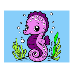 POBARVANA POBARVANKA - Pobarvanka morskega konjička