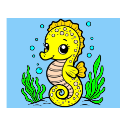 Pobarvana pobarvanka - Pobarvanka morskega konjička