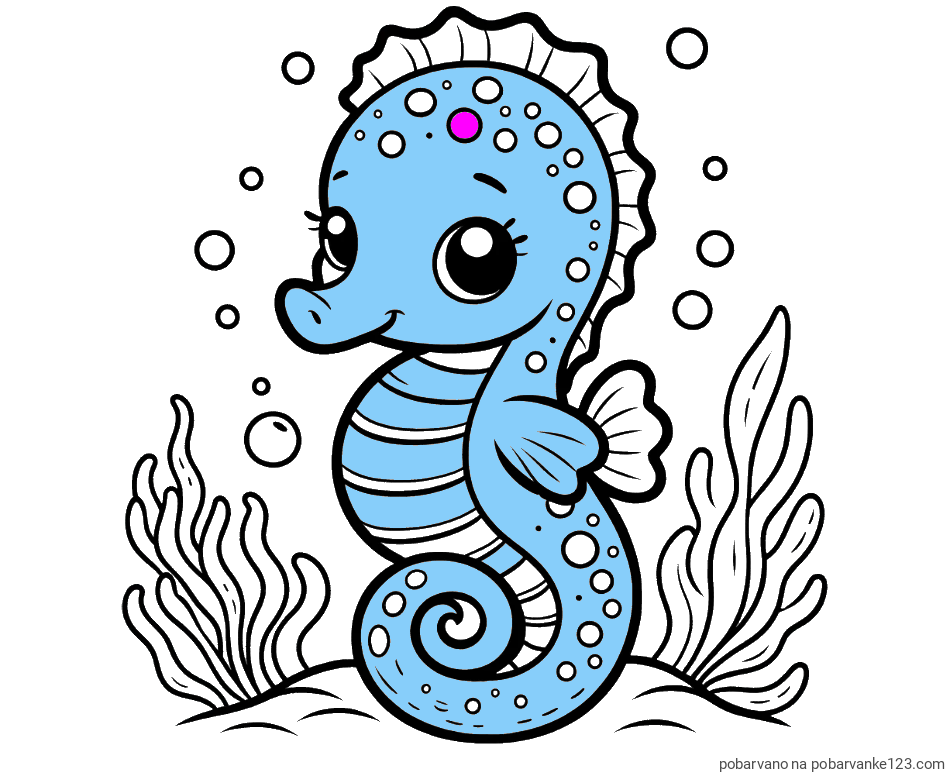 POBARVANA POBARVANKA - Pobarvanka morskega konjička