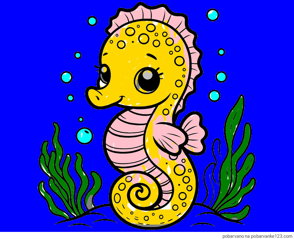 POBARVANA POBARVANKA - Pobarvanka morskega konjička