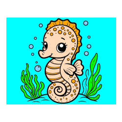 POBARVANA POBARVANKA - Pobarvanka morskega konjička