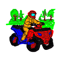 POBARVANA POBARVANKA - Pobarvanka motorista na štirikolesniku