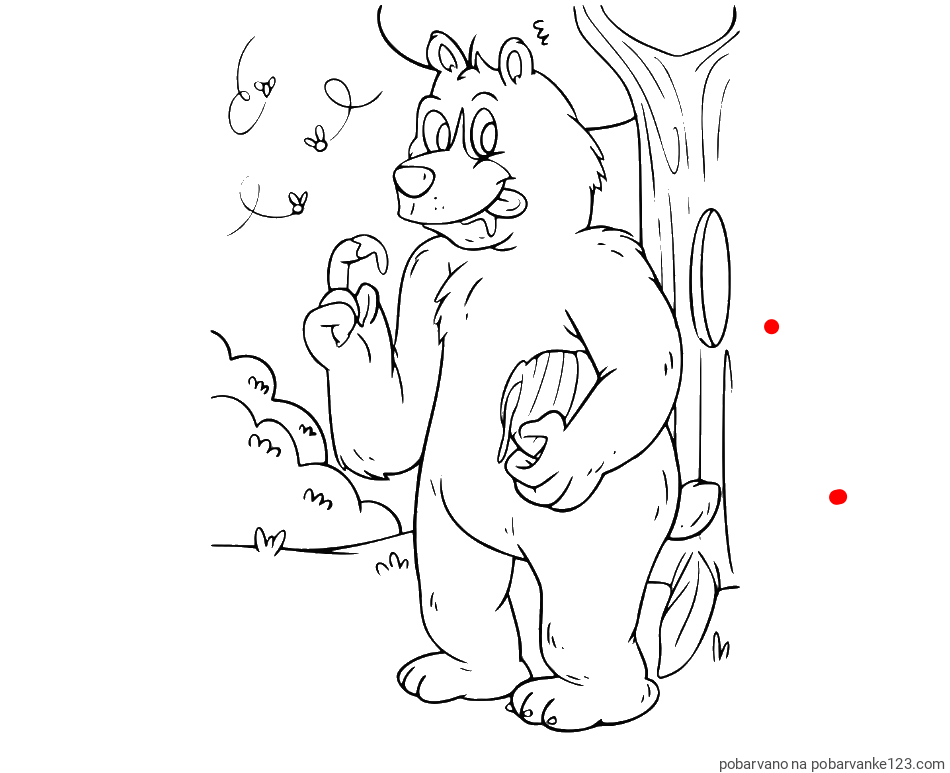 POBARVANA POBARVANKA - Pobarvanka nagajivega medvedka