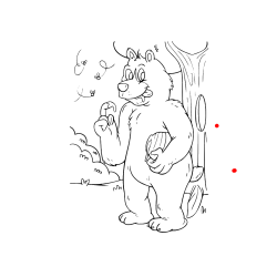 Pobarvana pobarvanka - Pobarvanka nagajivega medvedka