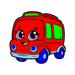 Pobarvana pobarvanka - Pobarvanka nasmejanega avtobusa