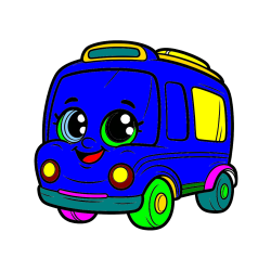 Pobarvana pobarvanka - Pobarvanka nasmejanega avtobusa