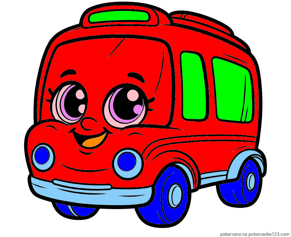 POBARVANA POBARVANKA - Pobarvanka nasmejanega avtobusa