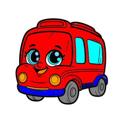 Pobarvana pobarvanka - Pobarvanka nasmejanega avtobusa