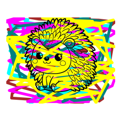 Pobarvana pobarvanka - Pobarvanka nasmejanega ježka