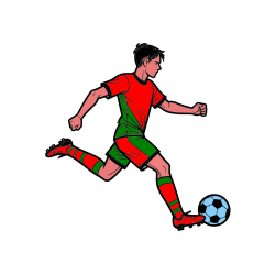 Pobarvana pobarvanka - Pobarvanka nogometaša v napadu