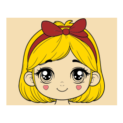 Pobarvana pobarvanka - Pobarvanka obraza ljubke punčke