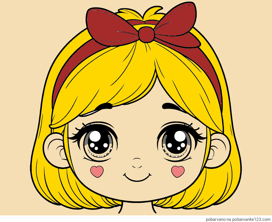 POBARVANA POBARVANKA - Pobarvanka obraza ljubke punčke