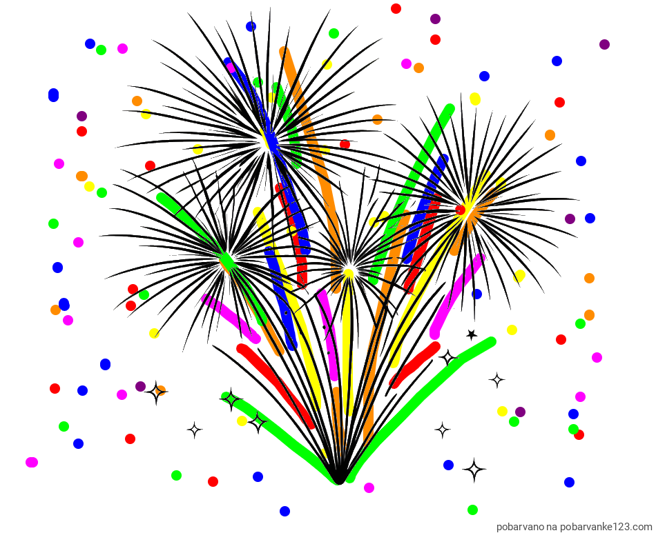 POBARVANA POBARVANKA - Pobarvanka ognjemeta z zvezdicami