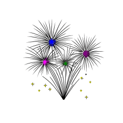 Pobarvana pobarvanka - Pobarvanka ognjemeta z zvezdicami
