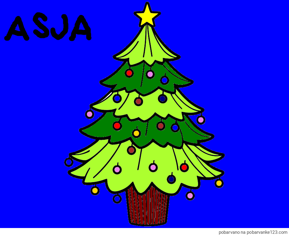 POBARVANA POBARVANKA - Pobarvanka preproste božične smreke