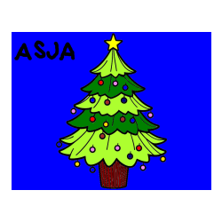 Pobarvana pobarvanka - Pobarvanka preproste božične smreke