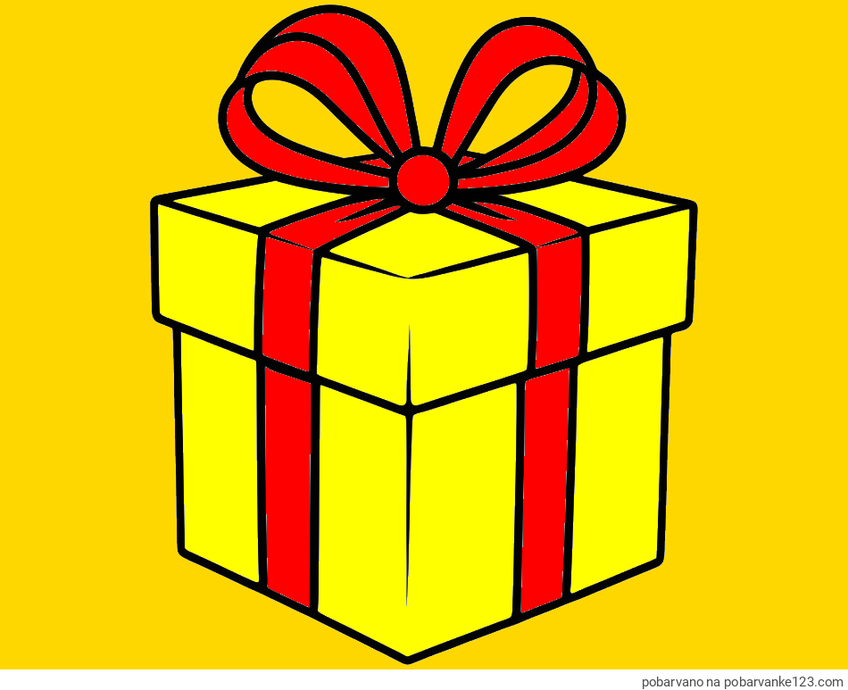 POBARVANA POBARVANKA - Pobarvanka preprostega darila