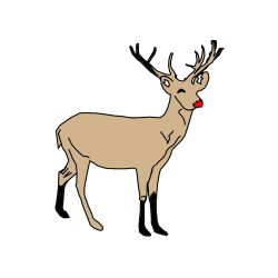 Pobarvana pobarvanka - Pobarvanka preprostega jelenčka