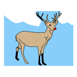 Pobarvana pobarvanka - Pobarvanka preprostega jelenčka