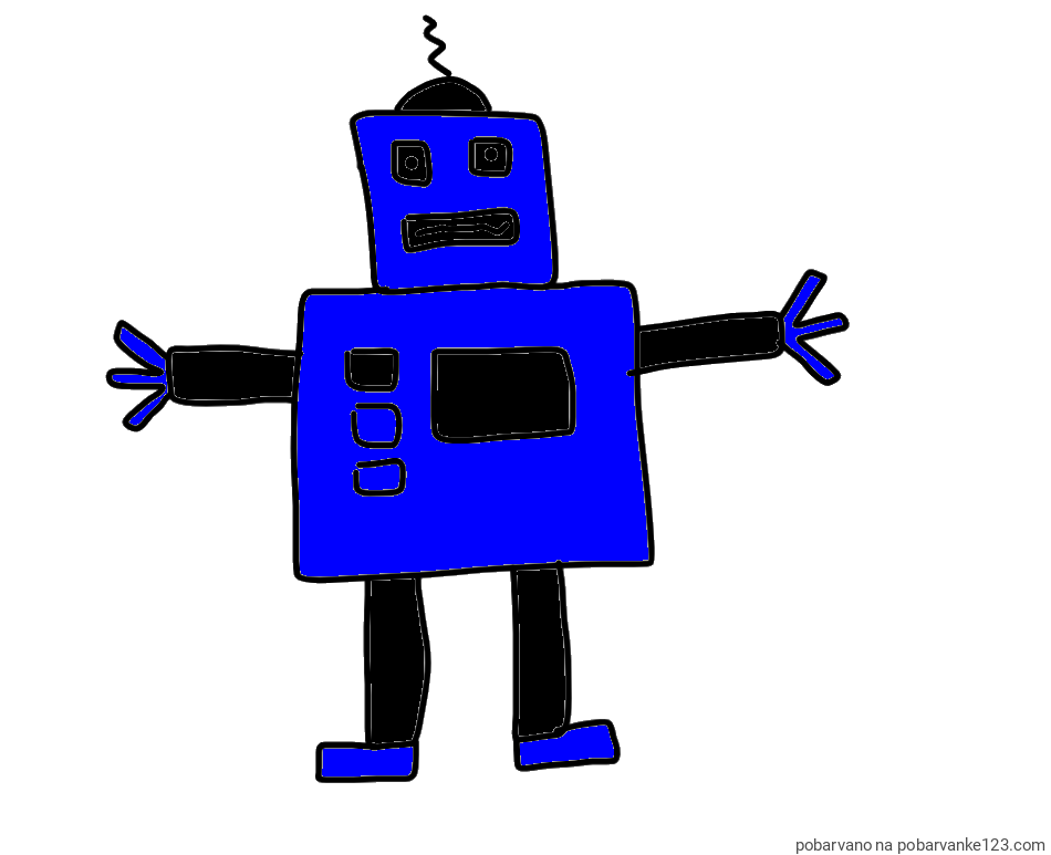 POBARVANA POBARVANKA - Pobarvanka preprostega ROBOTA 🤖