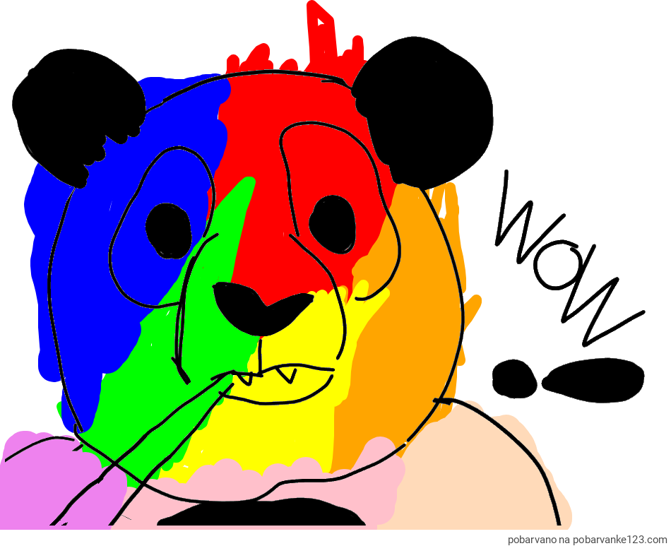 POBARVANA POBARVANKA - Pobarvanka “Prestrašena panda”