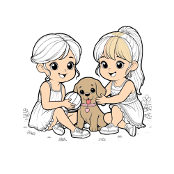 POBARVANA POBARVANKA - Pobarvanka prijateljic s kužkom