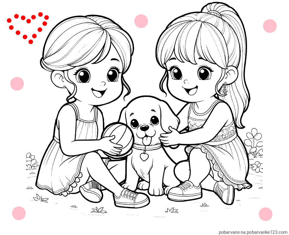 POBARVANA POBARVANKA - Pobarvanka prijateljic s kužkom
