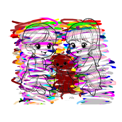 POBARVANA POBARVANKA - Pobarvanka prijateljic s kužkom