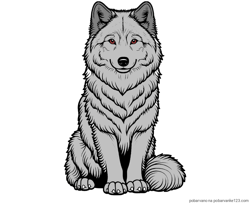 POBARVANA POBARVANKA - Pobarvanka prijaznega volka