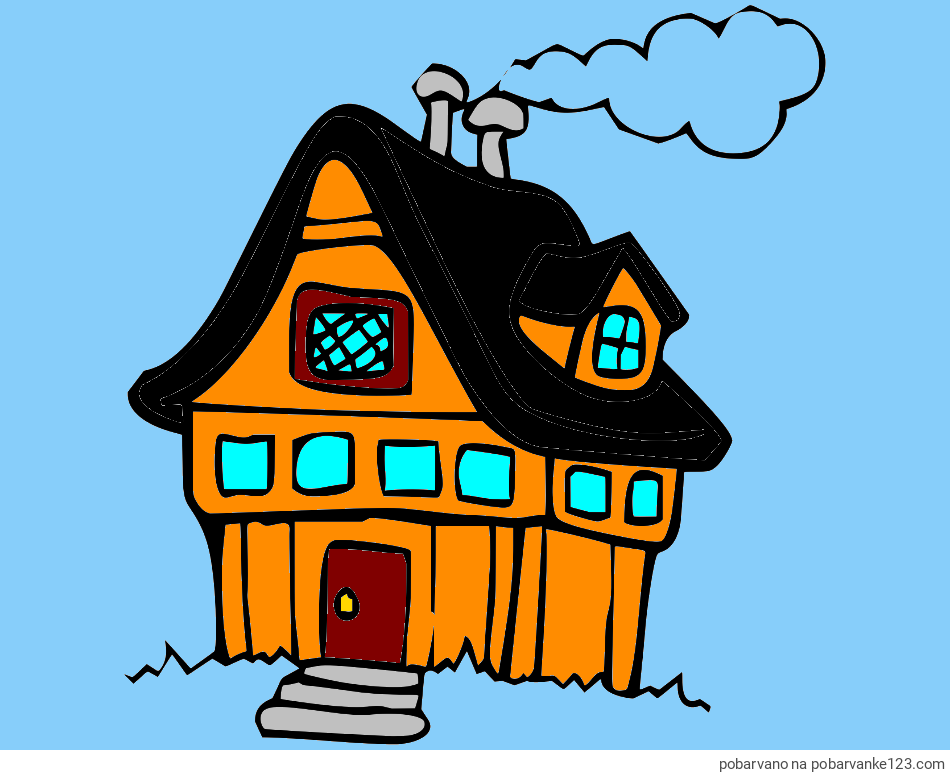 POBARVANA POBARVANKA - Pobarvanka prikupne hiške