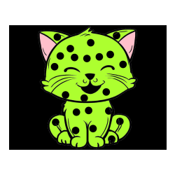 Pobarvana pobarvanka - Pobarvanka prikupne mačke