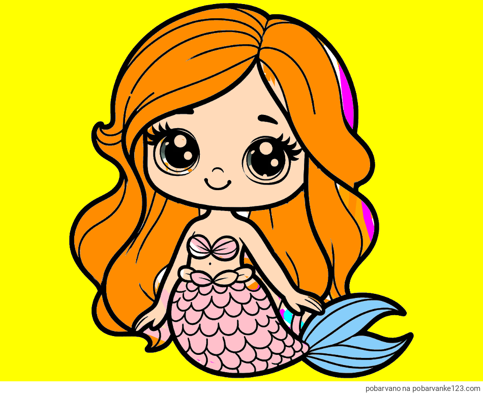 POBARVANA POBARVANKA - Pobarvanka prikupne morske deklice