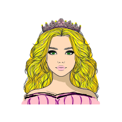 Pobarvana pobarvanka - Pobarvanka prikupne princeske